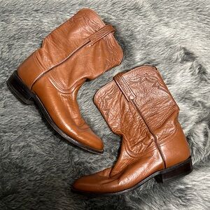 Lucchese Light Brown Leather Cowboy Boots
